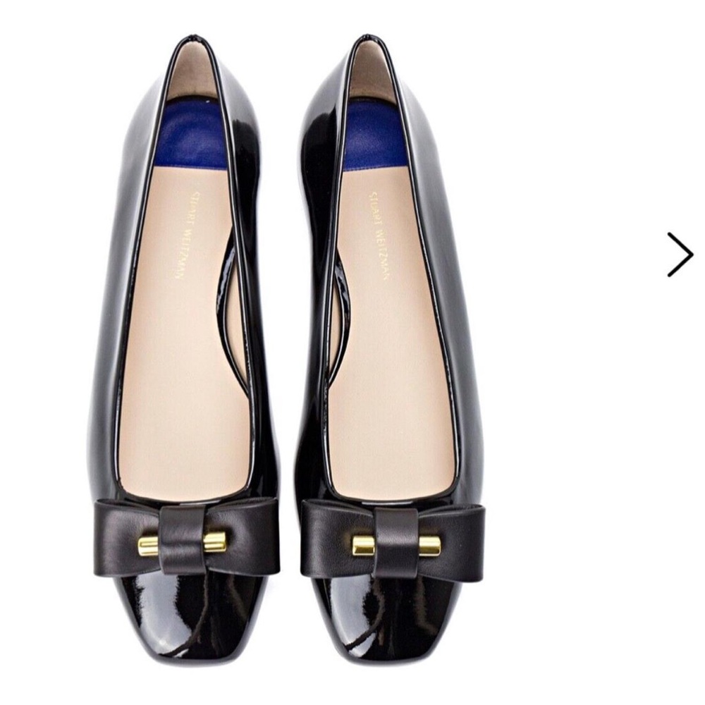 Stuart Weitzman Black Patent Leather Ballet Flats